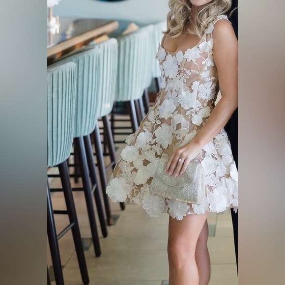 Bronx &‎ Banco Jasmine White Floral Lace Dress NWT Small 🤍Bridal Shower Dream🤍 - Picture 8 of 13